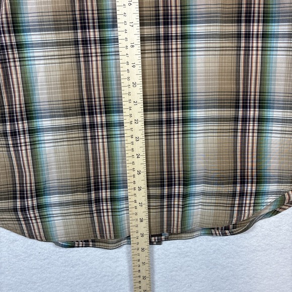 prAna Button Up Shirt Short Sleeve Mens Medium Plaid Organic Cotton Polyester - Picture 12 of 12
